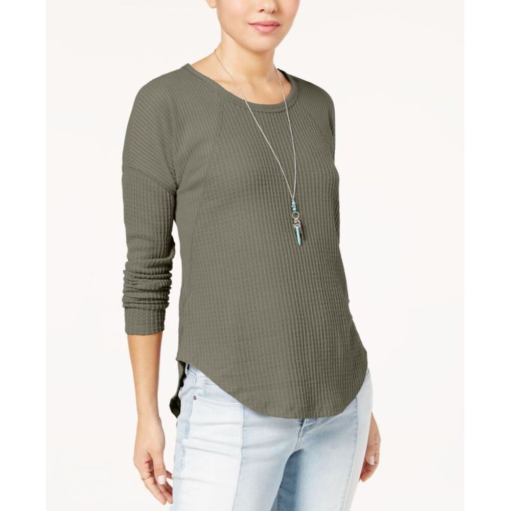 Ultra Flirt Juniors Waffle Knit High Low Top